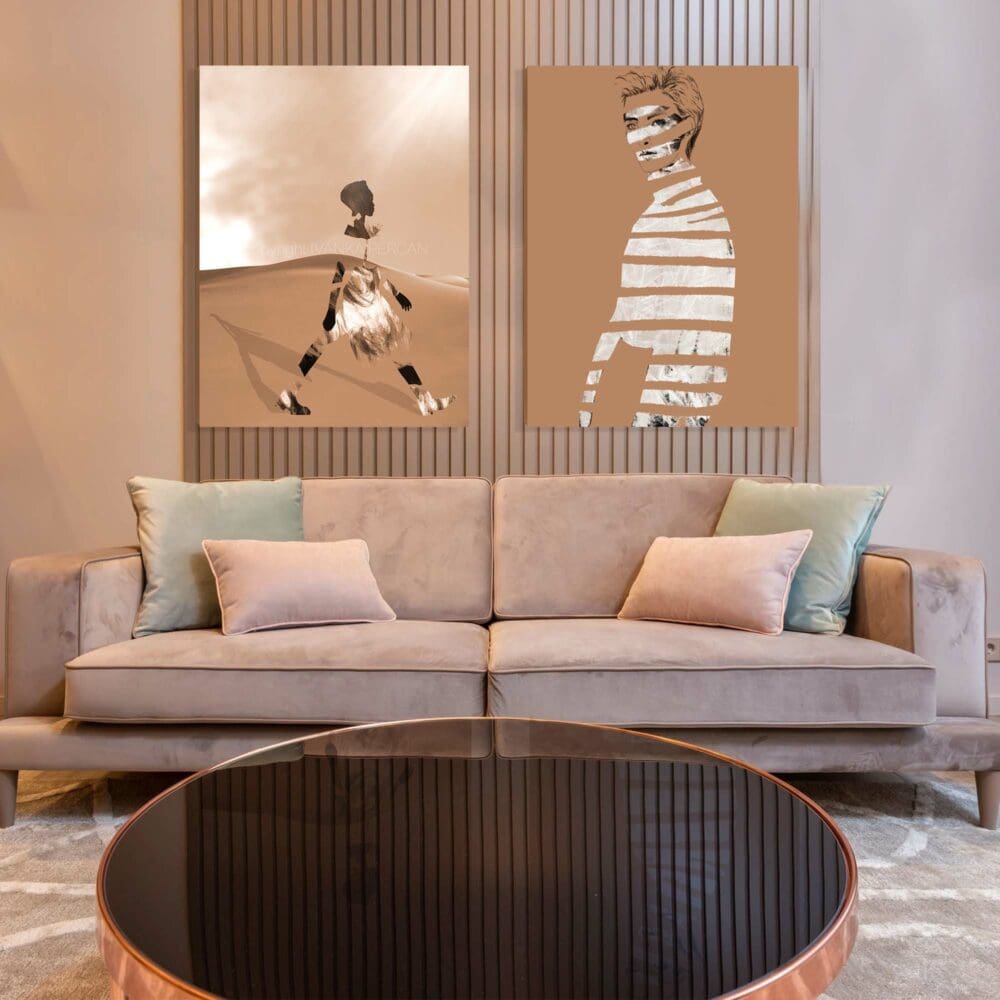 alike och zoan med rosa soffa Poster Adaama