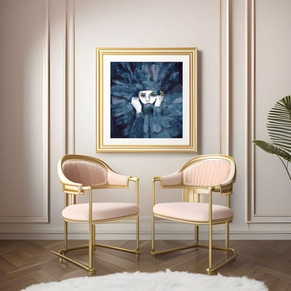 Flower blue i kvadrat poster